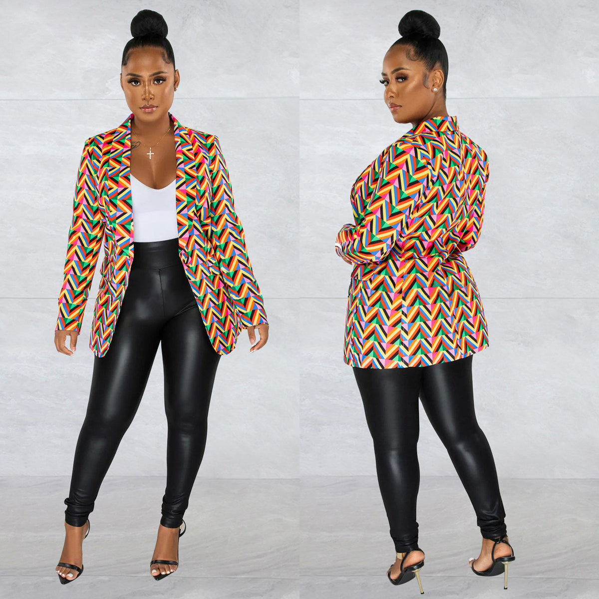 Casual Printed Full Sleeve Blazer Coat BY 6025