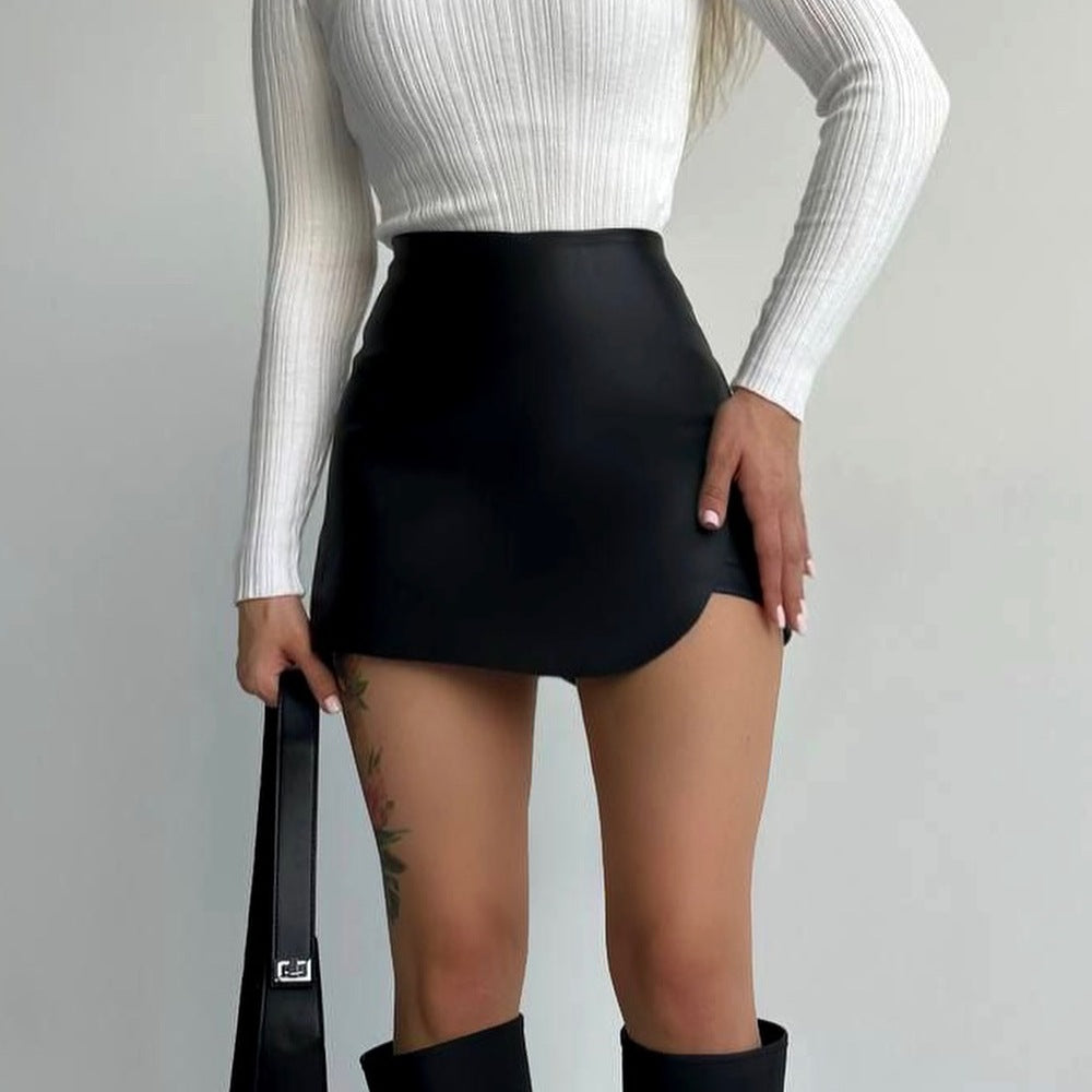 High Waist PU Leather Short GPBY 16558