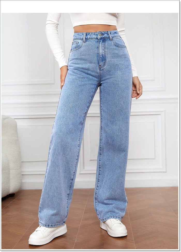 Casual High Waist Straight Jeans GSMF ZZP2633