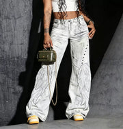Plus Size Patchwork embroidered Jeans GYLN 5518