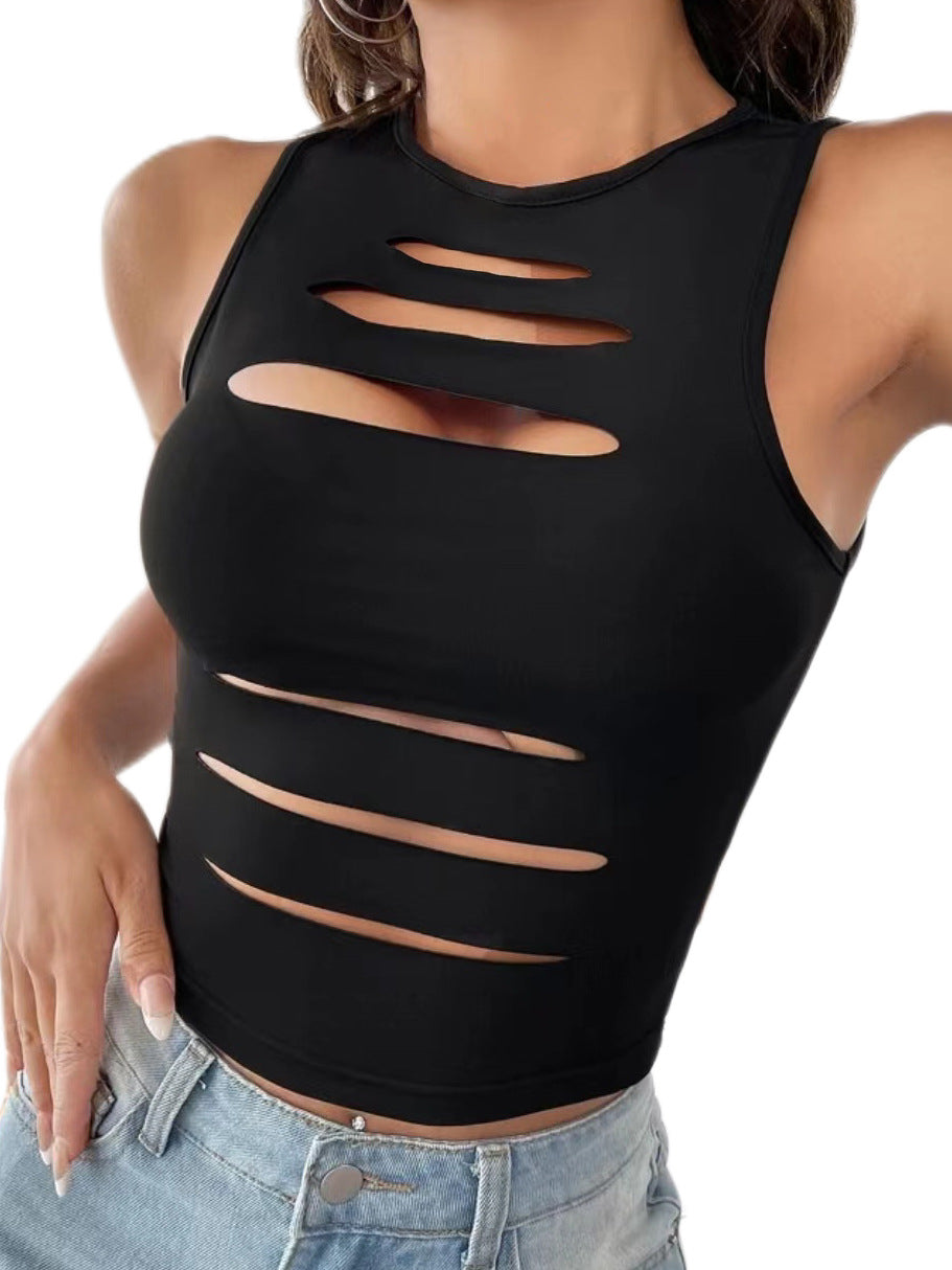Hollow Out Sleeveless Tank Tops GLAX 90511
