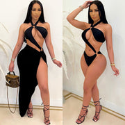 Sexy Solid Color Bikinis Long Skirt Swimsuit Set GCNF 0103