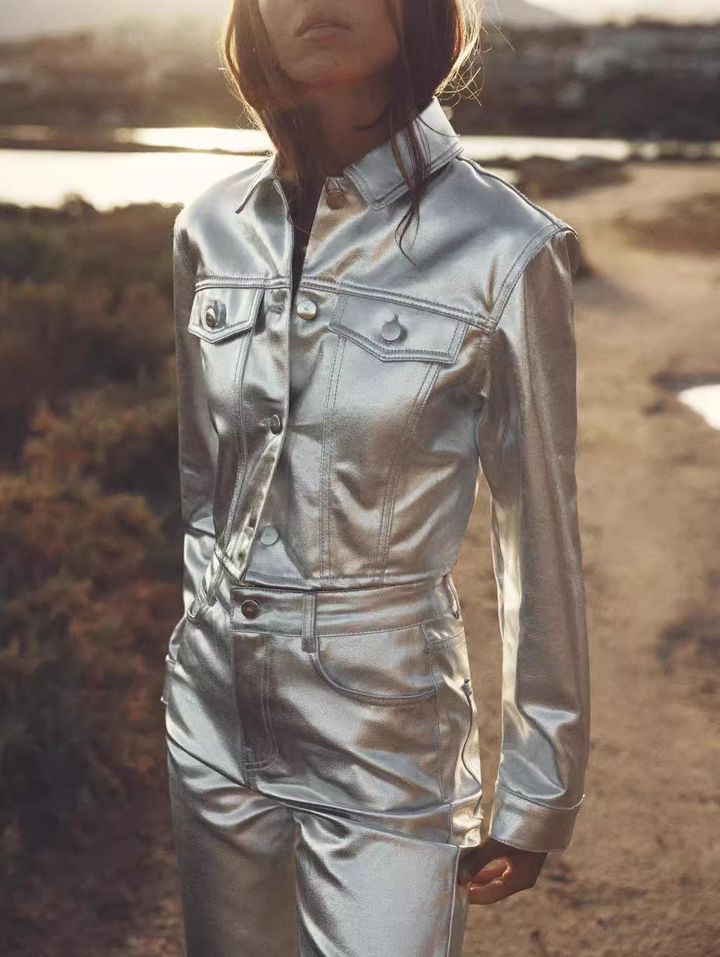 PU Leather Lapel Jacket Coats YUMT YMT118