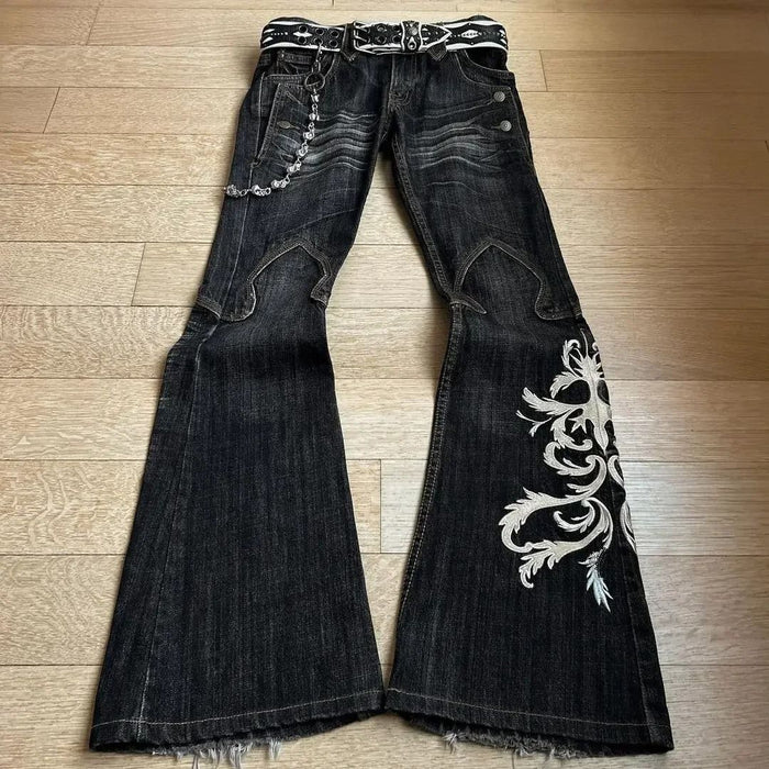 Fashion Embroidered Flare Jeans GQLF 3009