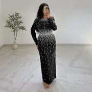 Hot Diamond Long Sleeve Maxi Dress BY 7767