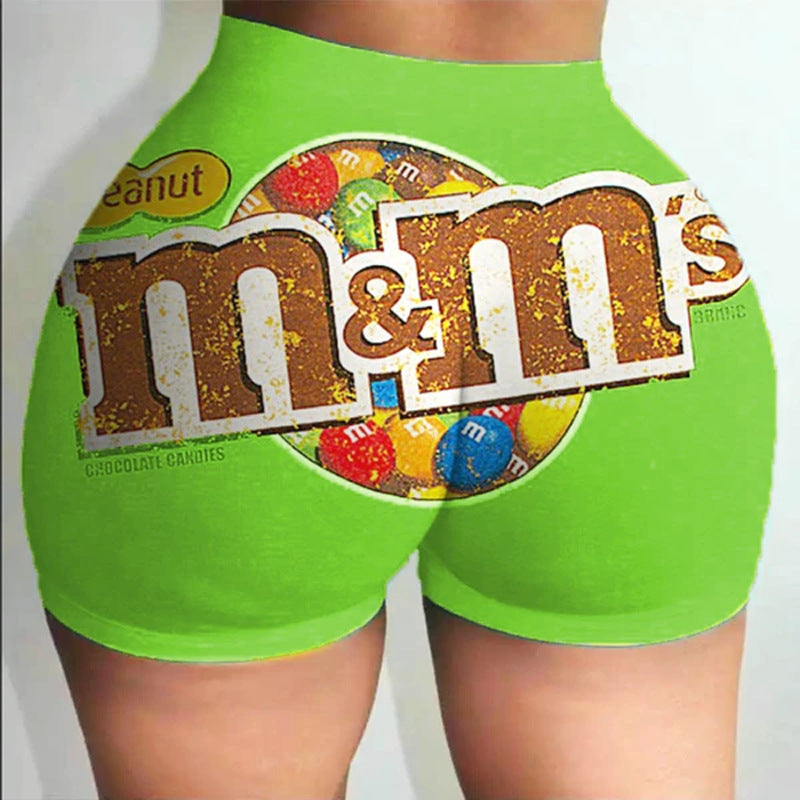 Plus Size Sexy Letter Print Bodycon Mini Shorts SHD 9303