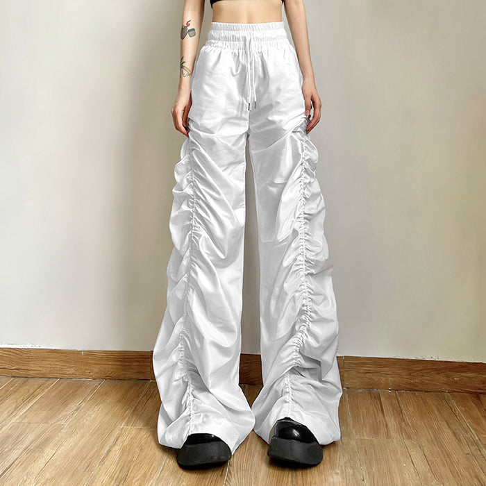 Solid Color Ruched Loose Pants XEF K22P17901