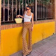 Floral Print Lace Up Pants GPKJ MR50203