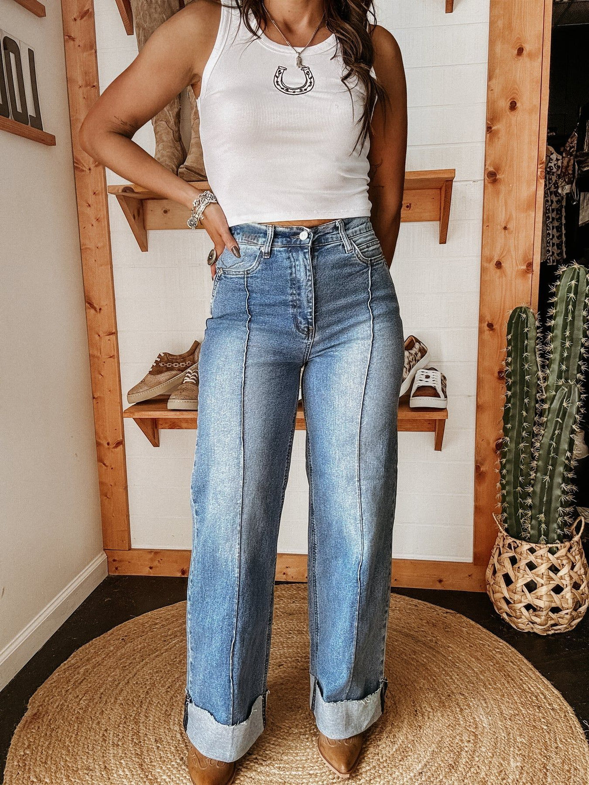 Casual Washed Straight Jeans GYAN 89198