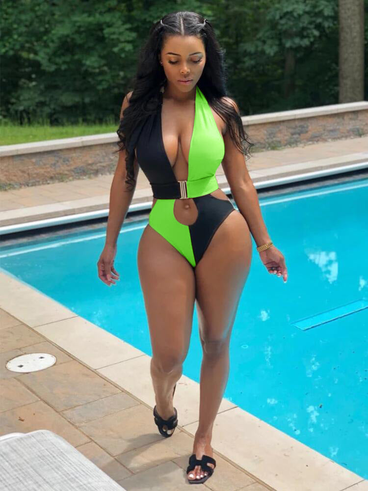 Sexy Backless Halter One Pieces Swimsuits ORY 5128