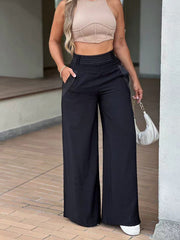 Solid Color Loose Wide Leg Pants MIL L338