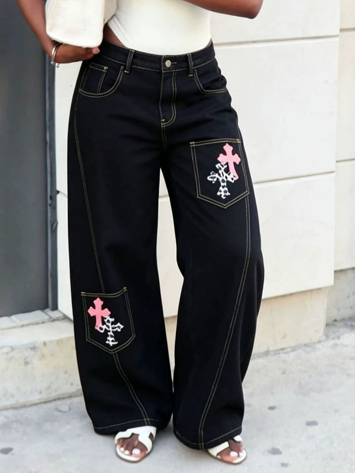 Plus Size Fashion Straight Jeans GYLN 0645