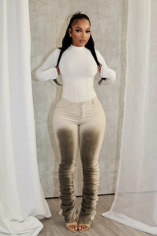 Solid Color Fashion Tight Pants GXHF M80601