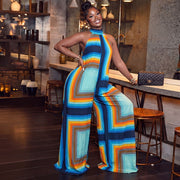 Print Sleeveless Backless Loose Jumpsuit GJYO JP006372