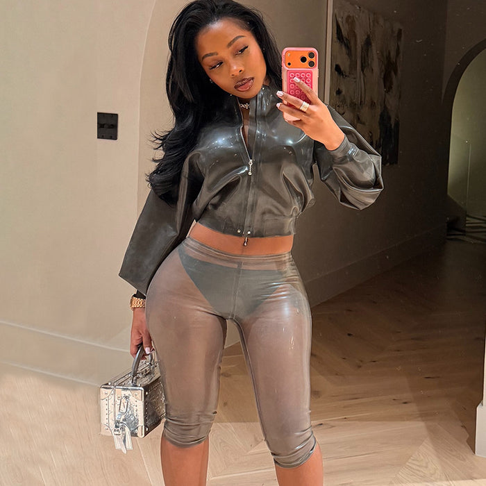 Sexy Skinny See Through Seven Tenths Pants GDSF Q25PT431