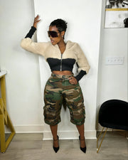 Fashion Camouflage Denim Fifth Pants LSD 2764