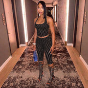 Polka Dot Print Halterneck Seventh Jumpsuit GDSF J26ST102