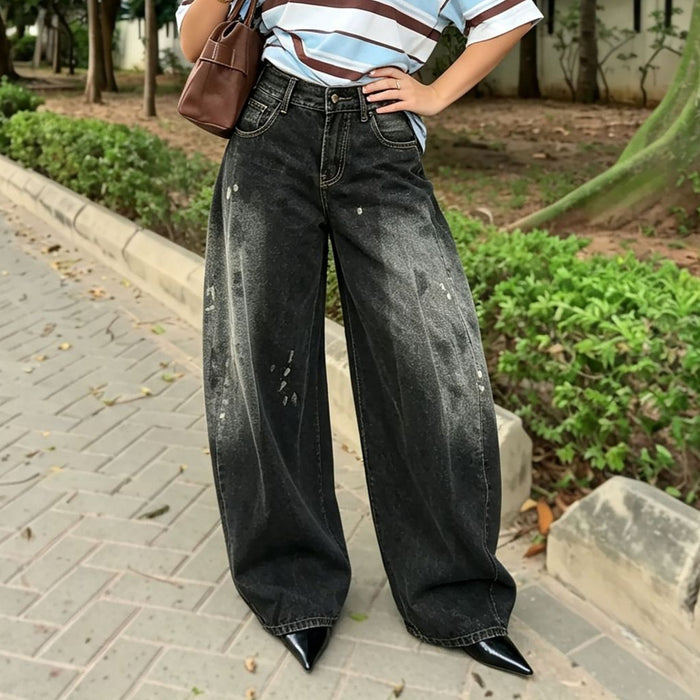 Plus Size Gradient Washed Loose Jeans GYLN 0804