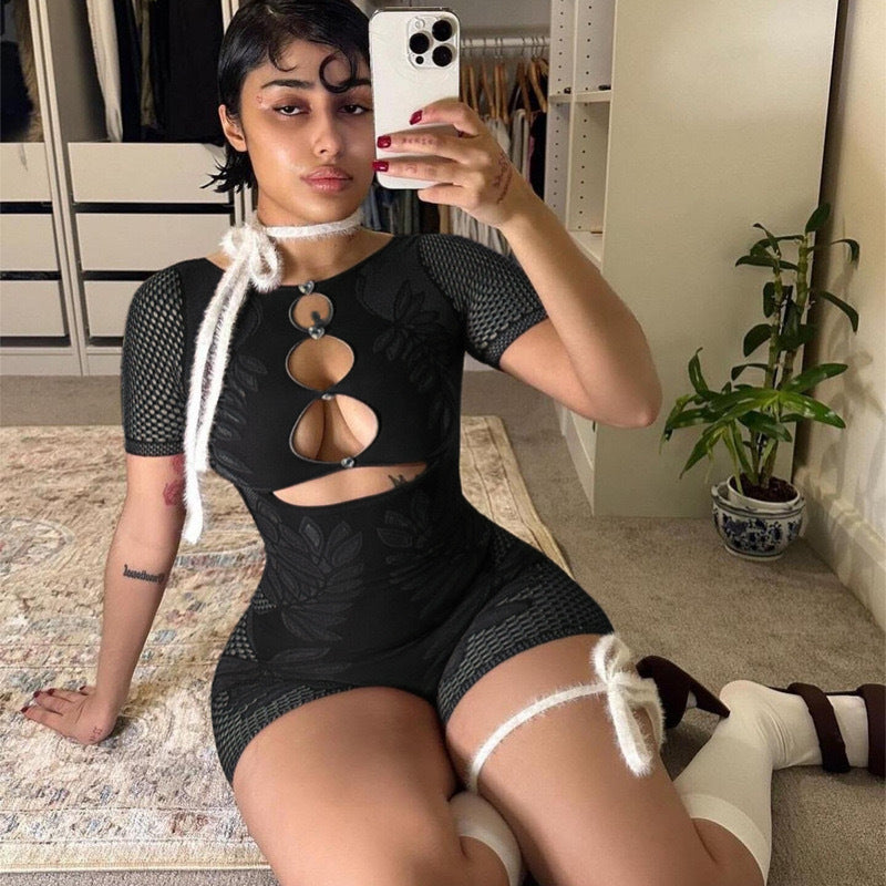 Sexy Hollow Out Knits Romper GYDE YDT039