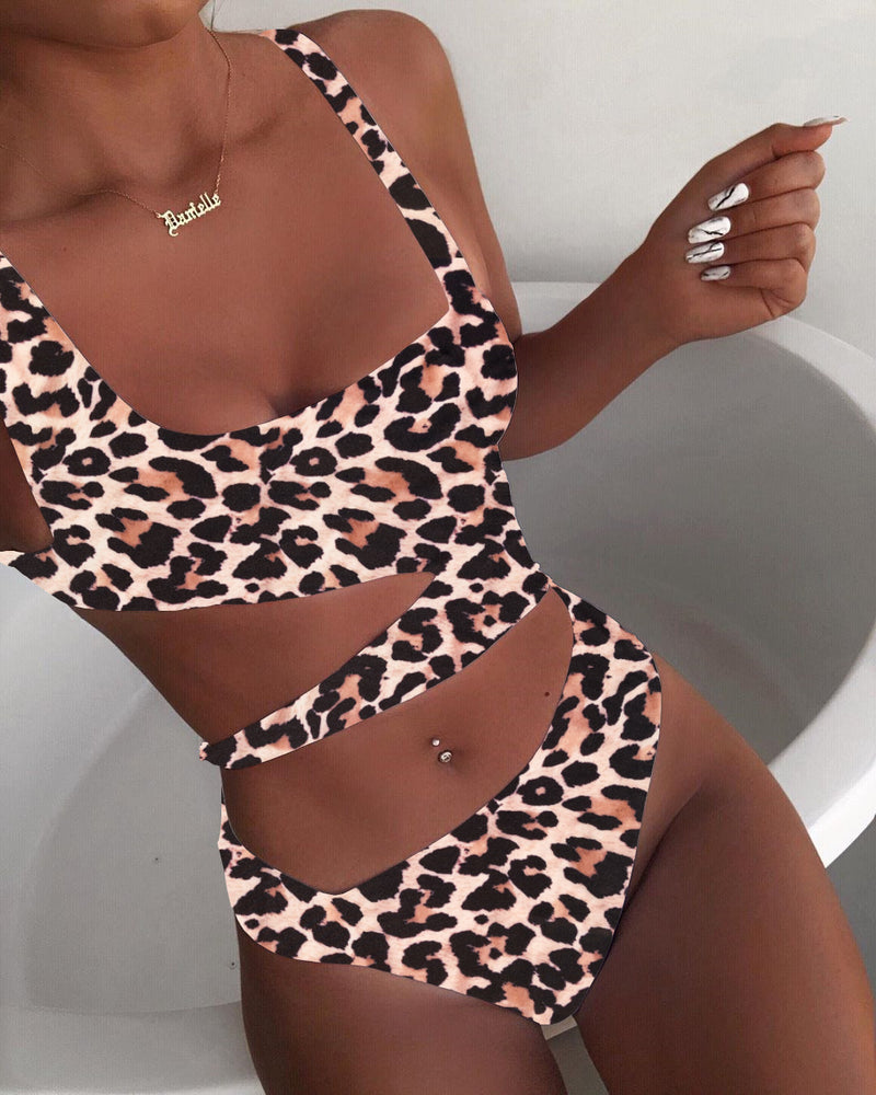 Sexy Hollow Out Bikini One Piece Swimsuit CASF 8971