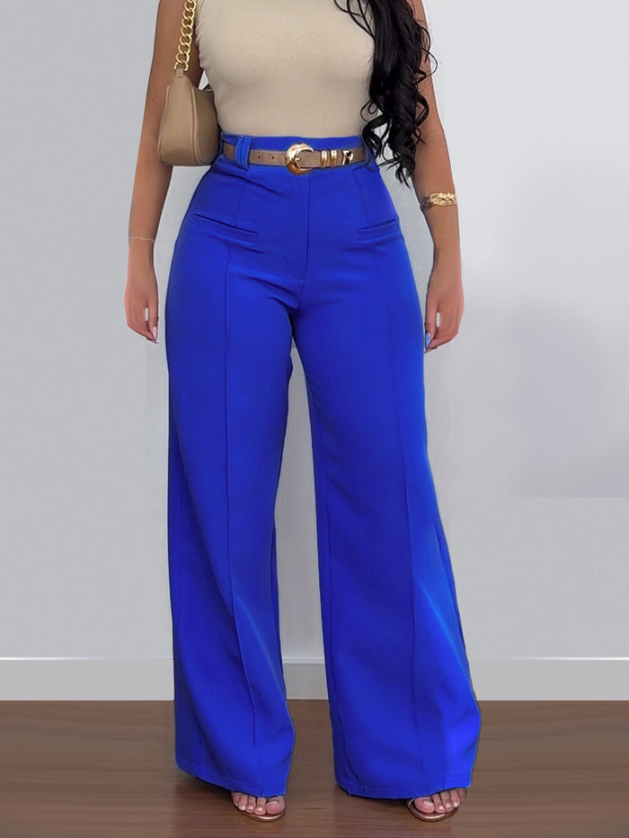 Casual Solid Color Pants Without Belt SH S391258