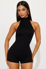 Sleeveless Backless Halterneck Romper SHD 9590