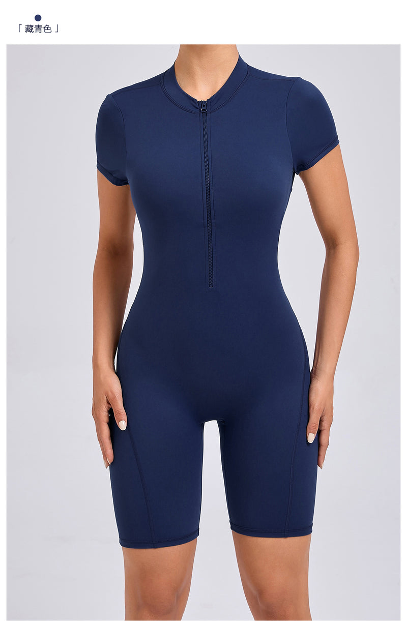 Zipper Short Sleeve Sport Romper GQSA 80150