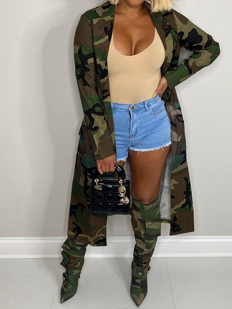 Long Sleeve Camouflage Long Coat LSD 2207