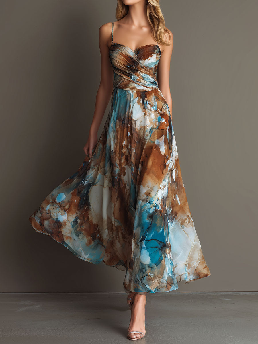 Sexy Print Slim Sling Maxi Dress GWDS 260612