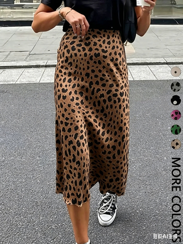 Fashion Printed Split Long Skirt GMKK lt 88398