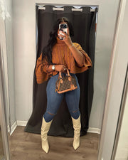 Knitted Long Sleeve Sweater Crop Top GDYF 6915