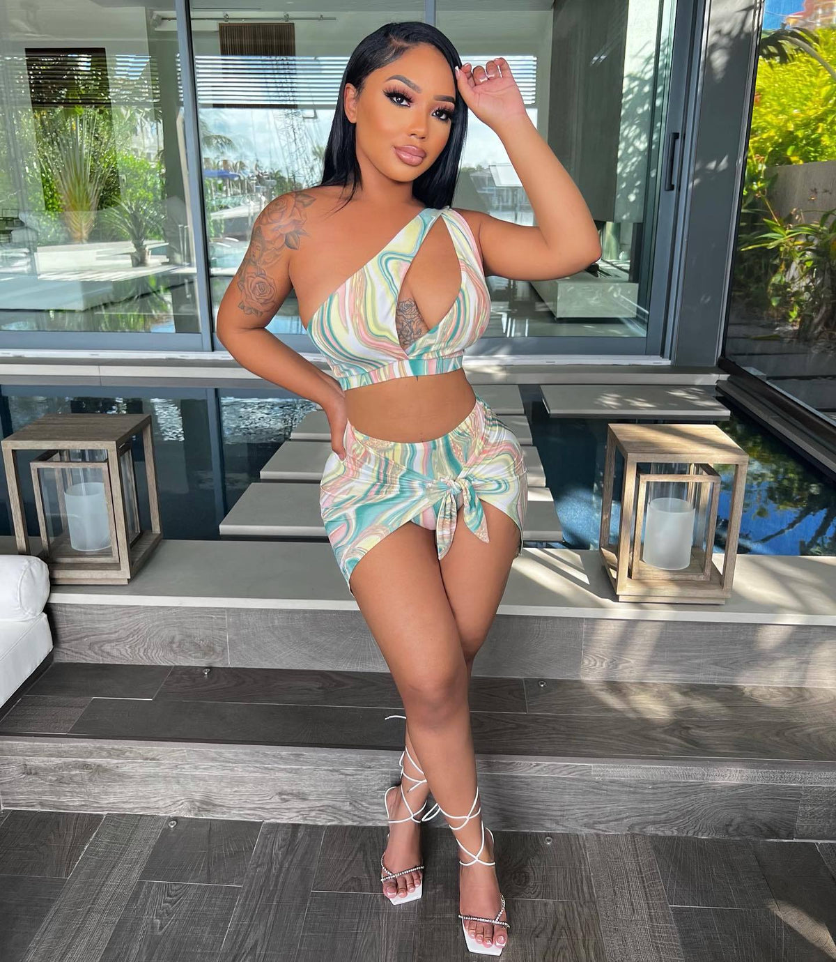 Sexy Printed Swimsuit 2 Piece Sets HMS 5535