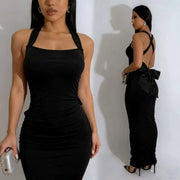 Sexy Backless Bow Maxi Dress GADE 9801