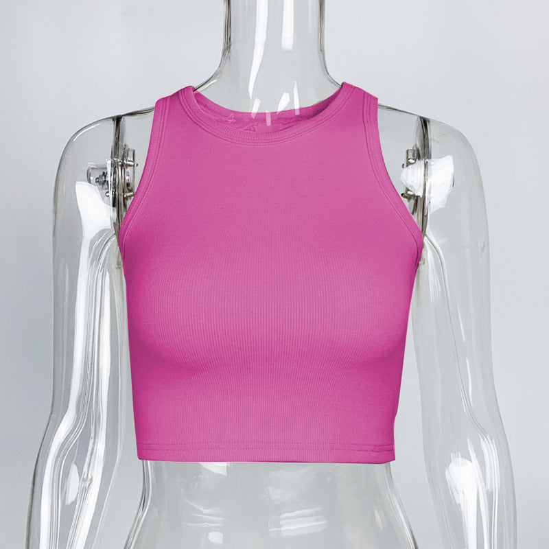 Sleeveless Solid Color Tank Tops GZJF ZJ2503