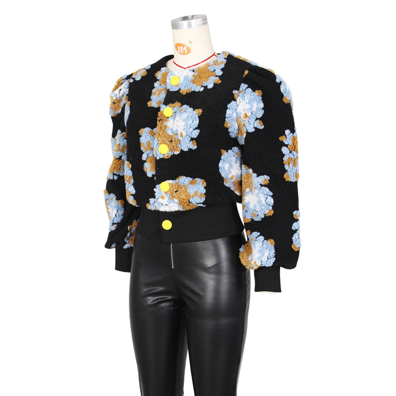 Floral Single breasted Short Coat ZSD 0562