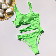 Sexy Hollow Out Bikini One Piece Swimsuit CASF 8971