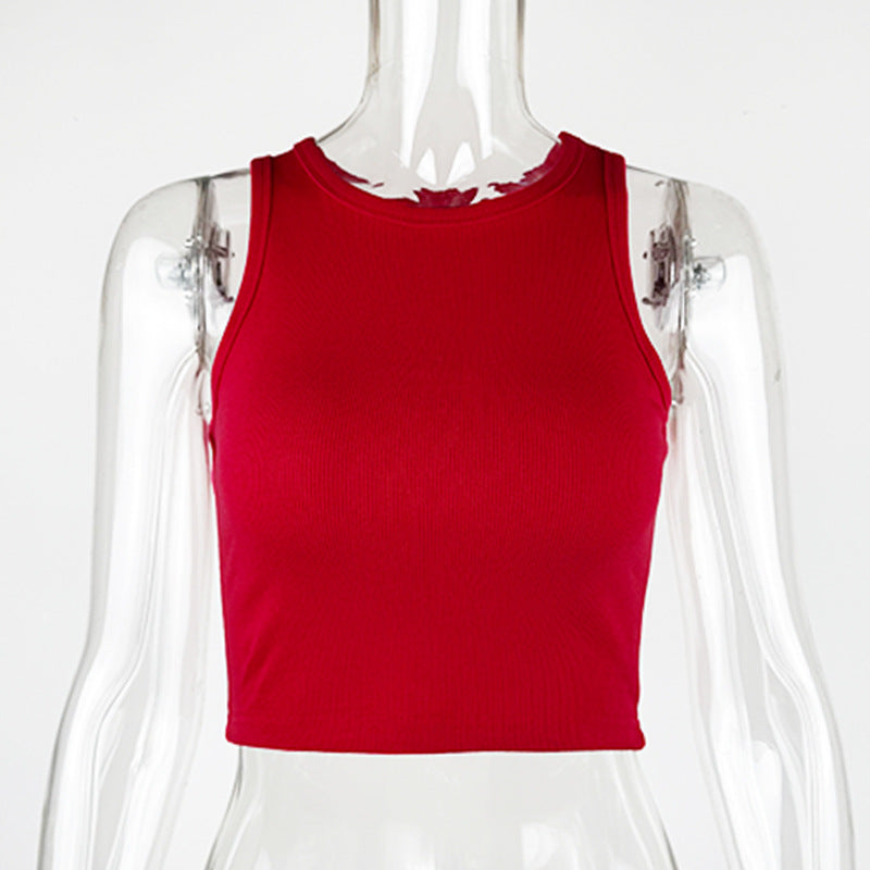 Sleeveless Solid Color Tank Tops GZJF ZJ2503