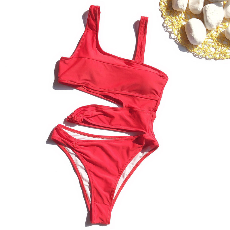 Sexy Hollow Out Bikini One Piece Swimsuit CASF 8971