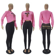 Casual Printed O Neck Long Sleeve Sweatshirt SHD 9439
