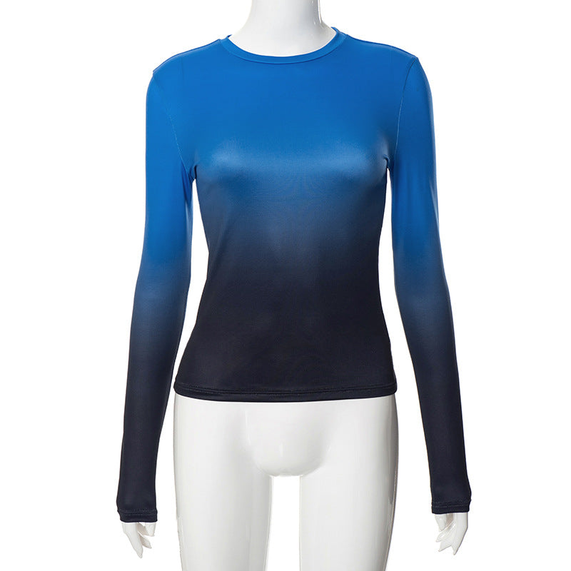 Solid Long Sleeve O Neck T Shirt GSZM M22TP636