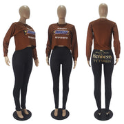 Casual Printed O Neck Long Sleeve Sweatshirt SHD 9439
