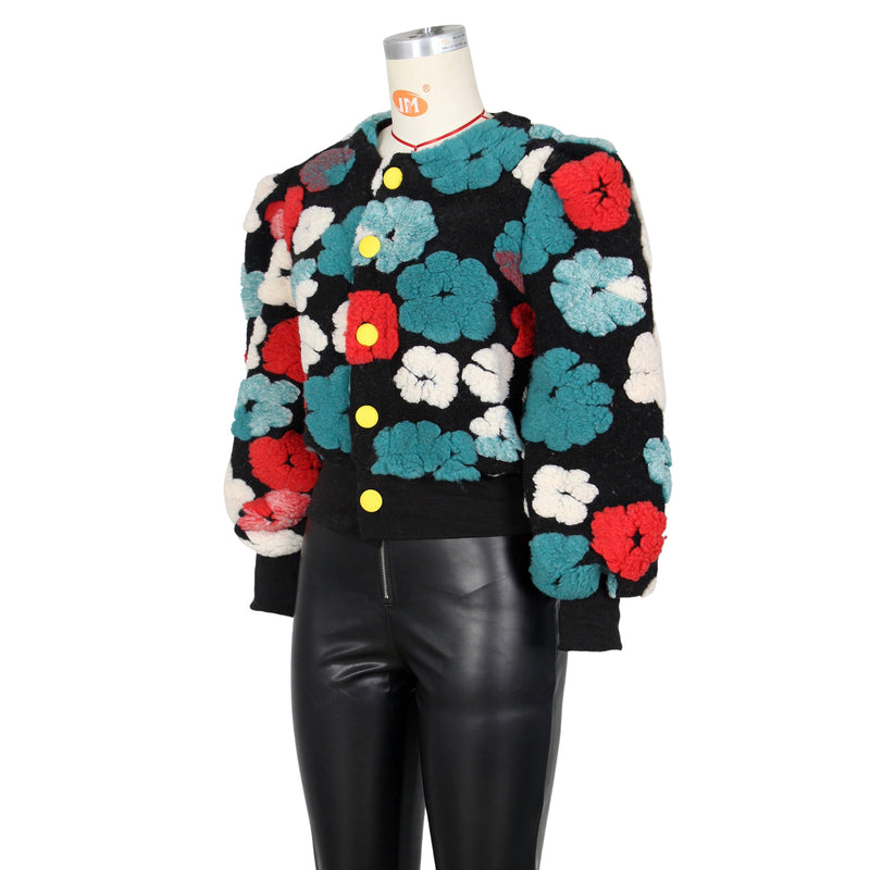 Floral Single breasted Short Coat ZSD 0562