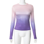Solid Long Sleeve O Neck T Shirt GSZM M22TP636