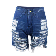Plus Size Denim Ripped Hole Jeans Shorts MUE 2841