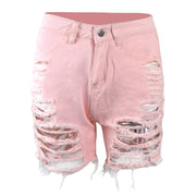 Plus Size Denim Ripped Hole Jeans Shorts MUE 2841