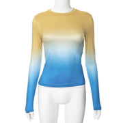 Solid Long Sleeve O Neck T Shirt GSZM M22TP636