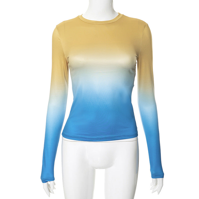 Solid Long Sleeve O Neck T Shirt GSZM M22TP636