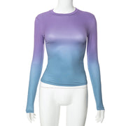 Solid Long Sleeve O Neck T Shirt GSZM M22TP636