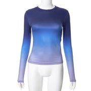 Solid Long Sleeve O Neck T Shirt GSZM M22TP636