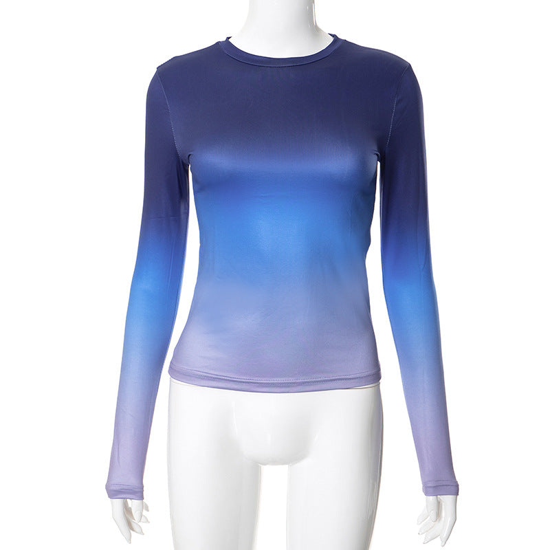 Solid Long Sleeve O Neck T Shirt GSZM M22TP636